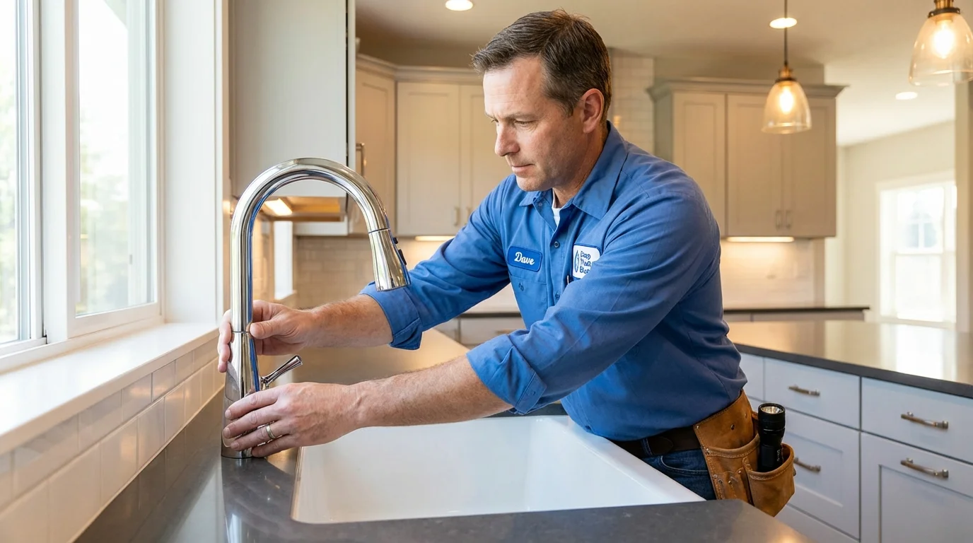 Kitchen faucet installation by Johns Plumbing LLC in Blandon